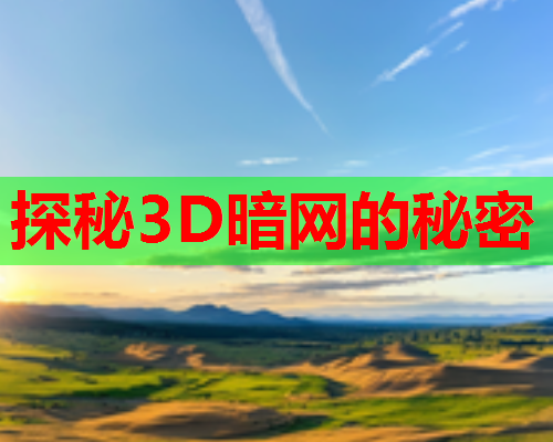 探秘3D暗网的秘密