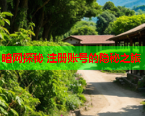 暗网探秘 注册账号的隐秘之旅