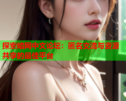 探索暗网中文论坛：匿名交流与资源共享的最佳平台