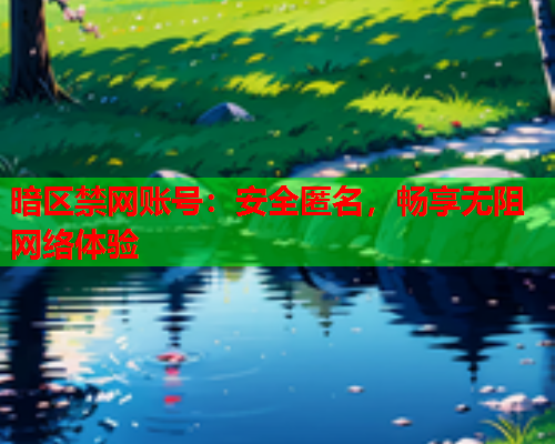 暗区禁网账号：安全匿名，畅享无阻网络体验